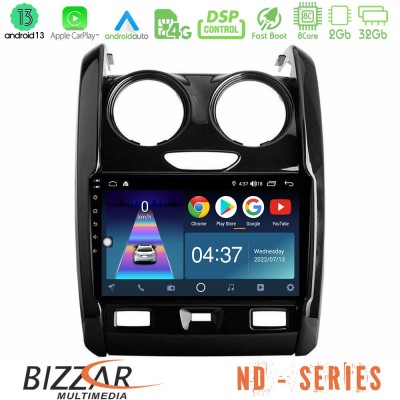 Bizzar ND Series 8Core Android13 2+32GB Dacia Duster 2014-2018 Navigation Multimedia Tablet 9