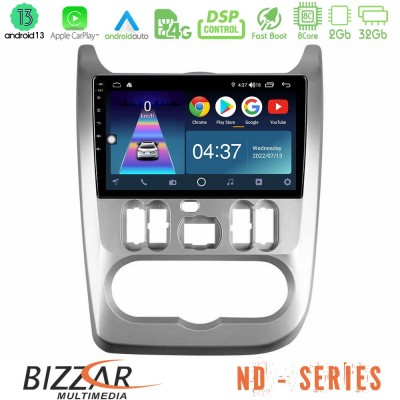 Bizzar ND Series 8Core Android13 2+32GB Dacia Duster/Sandero/Logan Navigation Multimedia Tablet 9