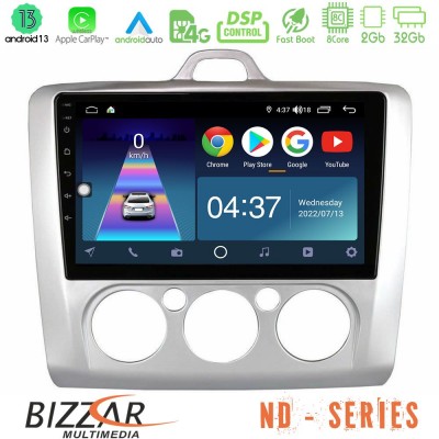 Bizzar ND Series 8Core Android13 2+32GB Ford Focus Manual AC Navigation Multimedia Tablet 9