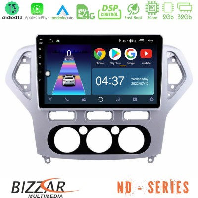Bizzar ND Series 8Core Android13 2+32GB Ford Mondeo 2007-2010 Manual A/C Navigation Multimedia Tablet 10