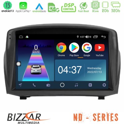 Bizzar ND Series 8Core Android13 2+32GB Ford Fiesta 2008-2012 Navigation Multimedia Tablet 9