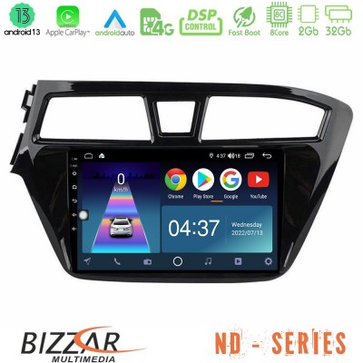 Bizzar ND Series 8Core Android13 2+32GB Hyundai i20 2014-2018 Navigation Multimedia Tablet 9