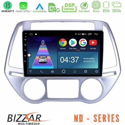 Bizzar ND Series 8Core Android13 2+32GB Hyundai i20 2012-2014 Navigation Multimedia Tablet 9