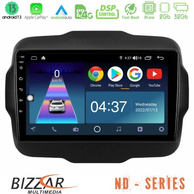 Bizzar ND Series 8Core Android13 2+32GB Jeep Renegade 2015-2019 Navigation Multimedia Tablet 9