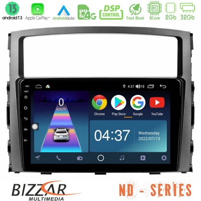 Bizzar ND Series 8Core Android13 2+32GB Mitsubishi Pajero 2008-2009 Navigation Multimedia Tablet 9