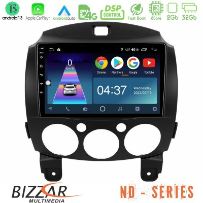 Bizzar ND Series 8Core Android13 2+32GB Mazda 2 2008-2014 Navigation Multimedia Tablet 9
