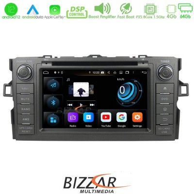 Bizzar Toyota Auris 2007-2012 Android 12 8core 4+64GB Navigation Multimedia (OEM STYLE 7
