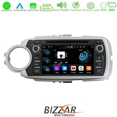 Bizzar Toyota Yaris 2012-2019 Android 12 8core 4+64GB Navigation Multimedia (OEM STYLE 7