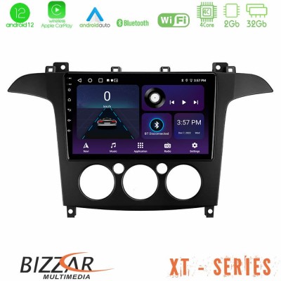 Bizzar XT Series Ford S-Max 2006-2008 (manual A/C) 4Core Android12 2+32GB Navigation Multimedia Tablet 9