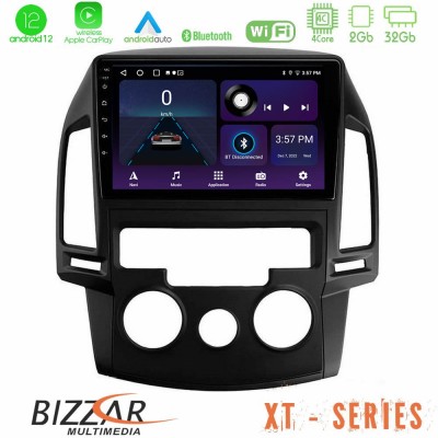 Bizzar XT Series Hyundai i30 2007-2012 Manual A/C 4Core Android12 2+32GB Navigation Multimedia Tablet 9