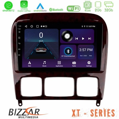 Bizzar XT Series Mercedes S Class 1999-2004 (W220) 4Core Android12 2+32GB Navigation Multimedia Tablet 9