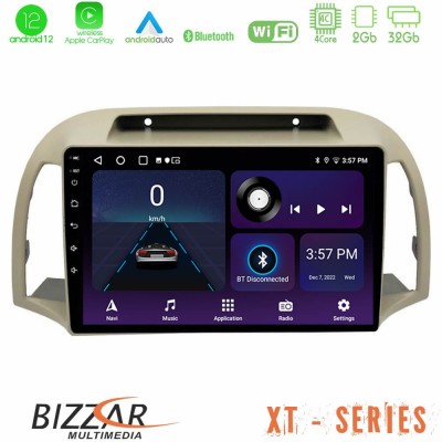 Bizzar XT Series Nissan Micra K12 2002-2010 4Core Android12 2+32GB Navigation Multimedia Tablet 9