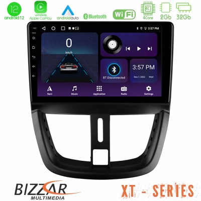 Bizzar XT Series Peugeot 207 4Core Android12 2+32GB Navigation Multimedia Tablet 9