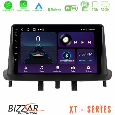 Bizzar XT Series Renault Megane 3 2009-2013 4Core Android12 2+32GB Navigation Multimedia Tablet 9