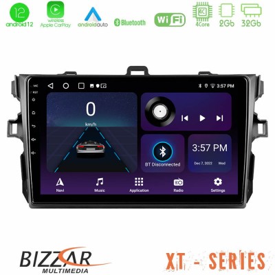 Bizzar XT Series Toyota Corolla 2007-2012 4Core Android12 2+32GB Navigation Multimedia Tablet 9