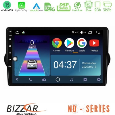 Bizzar ND Series 8Core Android13 2+32GB Fiat Tipo 2015-2022 (Sedan) Navigation Multimedia Tablet 9