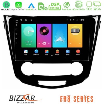 Bizzar FR8 Series Nissan Qashqai J11 (Manual A/C) 8core Android13 2+32GB Navigation Multimedia Tablet 10