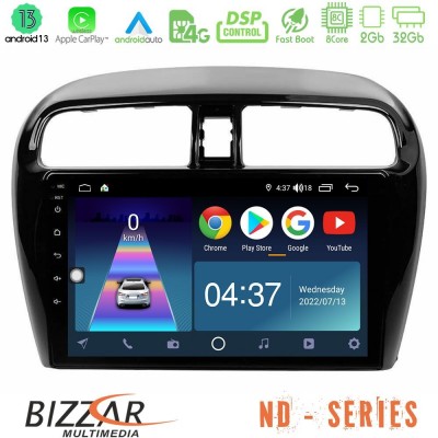Bizzar ND Series 8Core Android13 2+32GB Mitsubishi Space Star 2013-2016 Navigation Multimedia Tablet 9