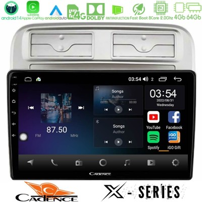 Cadence X Series Fiat Grande Punto 2006-2011 8core Android 14 4+64GB Navigation Multimedia Tablet 9