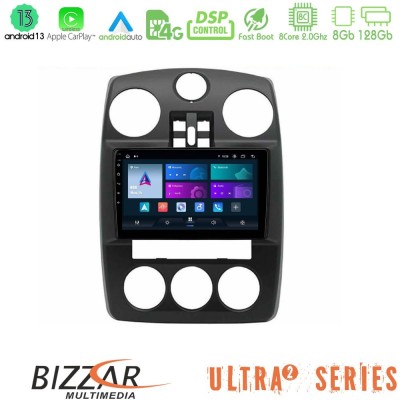 Bizzar Ultra Series Chrysler PT-Cruiser 2000-2005 8core Android13 8+128GB Navigation Multimedia Tablet 9