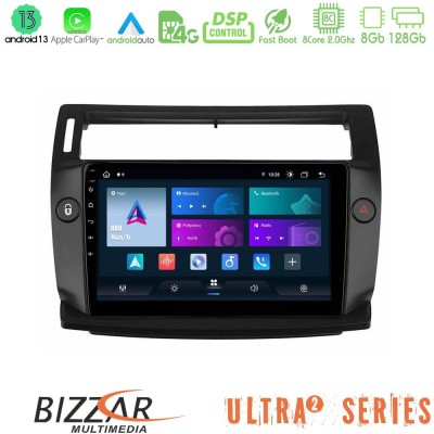 Bizzar Ultra Series Citroen C4 2004-2010 8core Android13 8+128GB Navigation Multimedia Tablet 9