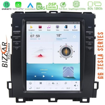 Bizzar Toyota Land Cruiser J120 2002-2009 8Core Android13 8+128GB Tesla Multimedia Station 10,4