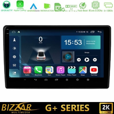 Bizzar G+ Series Toyota Yaris 1999 – 2006 8core Android14 6+128GB Navigation Multimedia Tablet 9