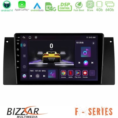 Bizzar F Series 8Core Android14 4+64GB  BMW 5 Series  (E39) / X5 (E53) Navigation Multimedia Tablet 9