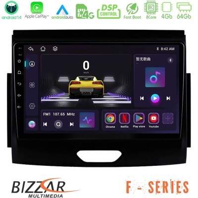 Bizzar F Series 8Core Android14 4+64GB  Ford Ranger 2017-2022 Navigation Multimedia Tablet 9