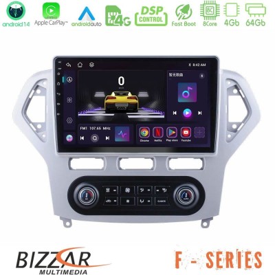 Bizzar F Series 8Core Android14 4+64GB  Ford Mondeo 2007-2011 (Auto A/C) Navigation Multimedia Tablet 9