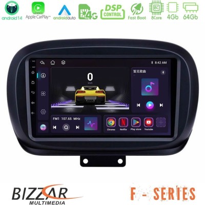 Bizzar F Series 8Core Android14 4+64GB  Fiat 500X Navigation Multimedia Tablet 9