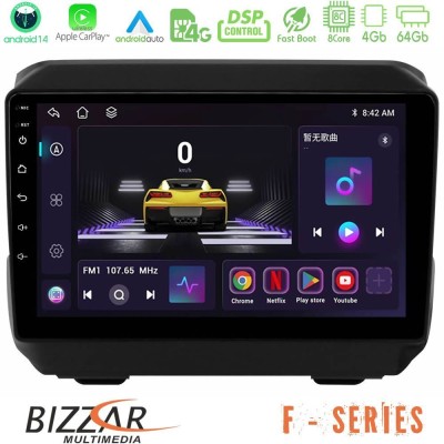 Bizzar F Series 8Core Android14 4+64GB  Jeep Wrangler 2018-> Navigation Multimedia Tablet 9