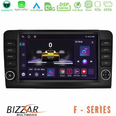 Bizzar F Series 8Core Android14 4+64GB  Mercedes ML/GL Class W164 2006-2011 Navigation Multimedia Tablet 9