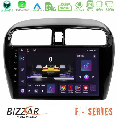 Bizzar F Series 8Core Android14 4+64GB  Mitsubishi Space Star 2013-2016 Navigation Multimedia Tablet 9