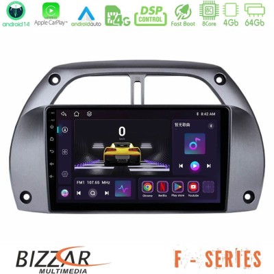 Bizzar F Series 8Core Android14 4+64GB  Toyota RAV4 2001 - 2006 Navigation Multimedia Tablet 9