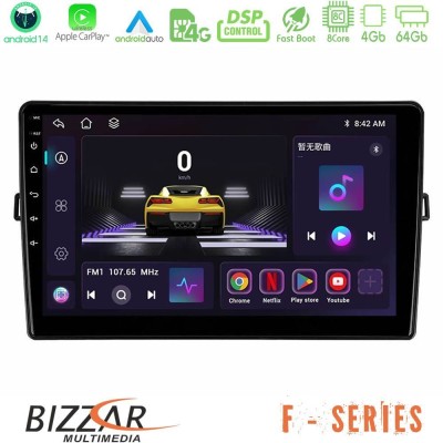 Bizzar F Series 8Core Android14 4+64GB  Toyota Auris Navigation Multimedia Tablet 10