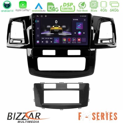 Bizzar F Series 8Core Android14 4+64GB  Toyota Hilux 2007-2016 Navigation Multimedia Tablet 9