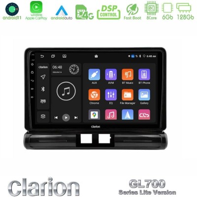 Clarion GL700 Lite Series 8Core Android11 6+128GB Citroen C3 2016-> Navigation Multimedia Tablet 9