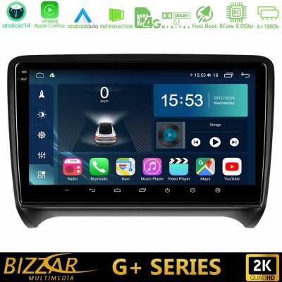 Bizzar G+ Series Audi TT B7 8core Android14 6+128GB Navigation Multimedia Tablet 9