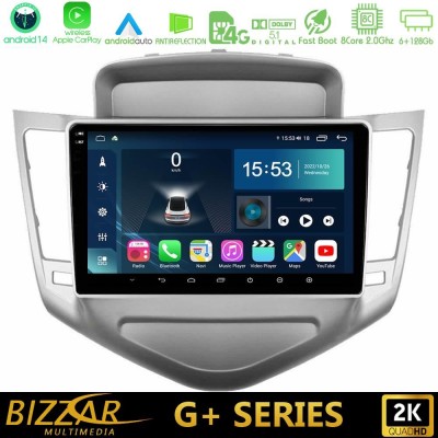 Bizzar G+ Series Chevrolet Cruze 2009-2012 8core Android14 6+128GB Navigation Multimedia Tablet 9