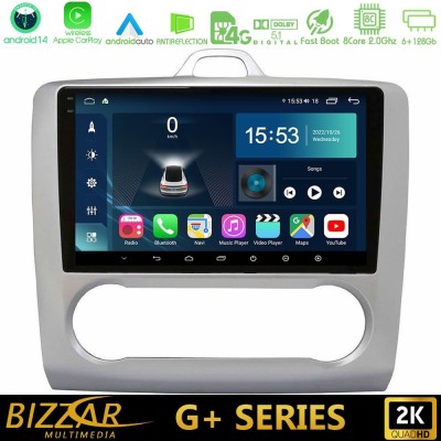 Bizzar G+ Series Ford Focus Auto AC 8core Android14 6+128GB Navigation Multimedia 9