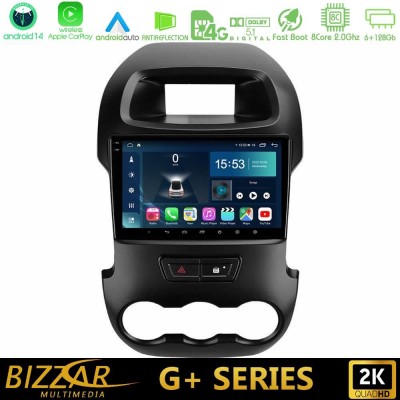 Bizzar G+ Series Ford Ranger 2012-2016 8core Android14 6+128GB Navigation Multimedia Tablet 9