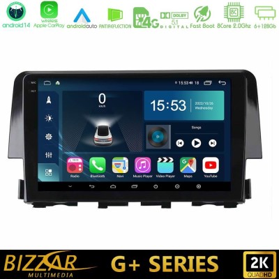 Bizzar G+ Series Honda Civic 2016-2020 8core Android14 6+128GB Navigation Multimedia 9