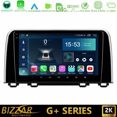 Bizzar G+ Series Honda CR-V 2019-> 8core Android14 6+128GB Navigation Multimedia Tablet 10