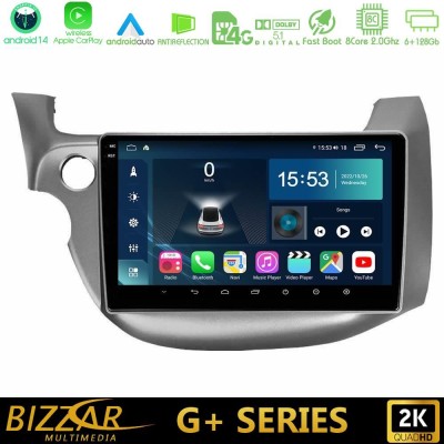 Bizzar G+ Series Honda Jazz 2009-2013 8core Android14 6+128GB Navigation Multimedia Tablet 10