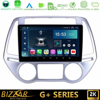 Bizzar G+ Series Hyundai i20 2012-2014 8core Android14 6+128GB Navigation Multimedia Tablet 9