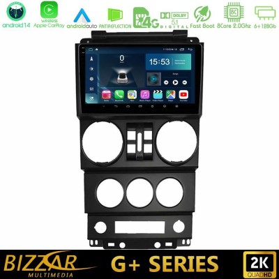 Bizzar G+ Series Jeep Wrangler 2008-2010 8core Android14 6+128GB Navigation Multimedia Tablet 9