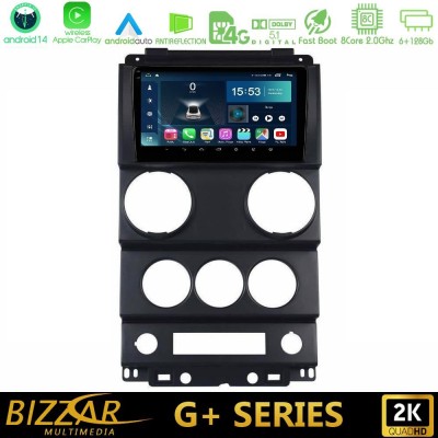 Bizzar G+ Series Jeep Wrangler 2008-2010 8core Android14 6+128GB Navigation Multimedia Tablet 9