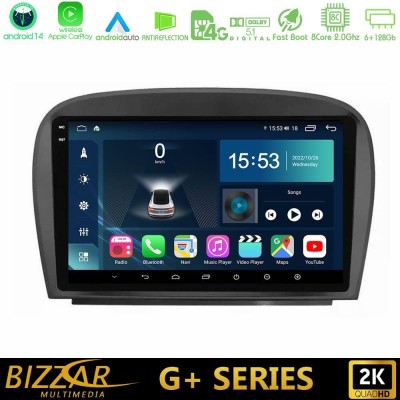 Bizzar G+ Series Mercedes SL Class 2005-2011 8Core Android14 6+128GB Navigation Multimedia Tablet 9