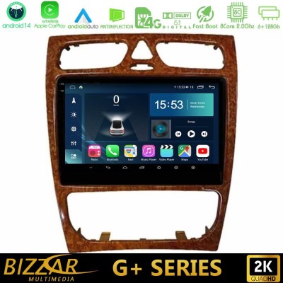 Bizzar G+ Series Mercedes C Class (W203) 8core Android14 6+128GB Navigation Multimedia 9